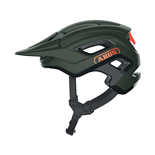 ABUS MTB-Helm Cliffhanger - Fahrradhelm für anspruchsvolle Trails - mit großen Lüftungsöffnungen & TriVider Riemensystem - für Damen und Herren - Grün/Orange, Größe L von ABUS