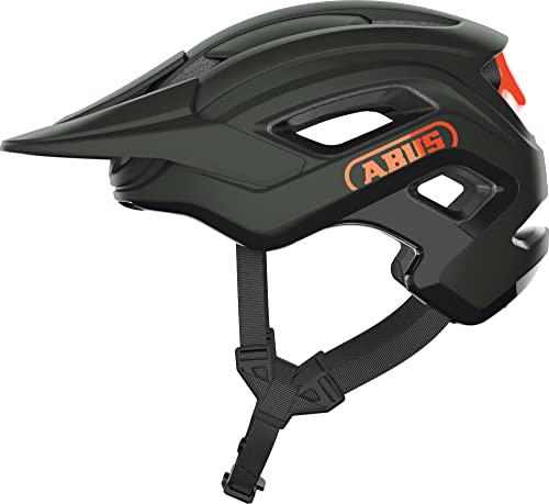ABUS MTB-Helm Cliffhanger - Fahrradhelm für anspruchsvolle Trails - mit großen Lüftungsöffnungen & TriVider Riemensystem - für Damen und Herren - Grün/Orange, Größe M von ABUS
