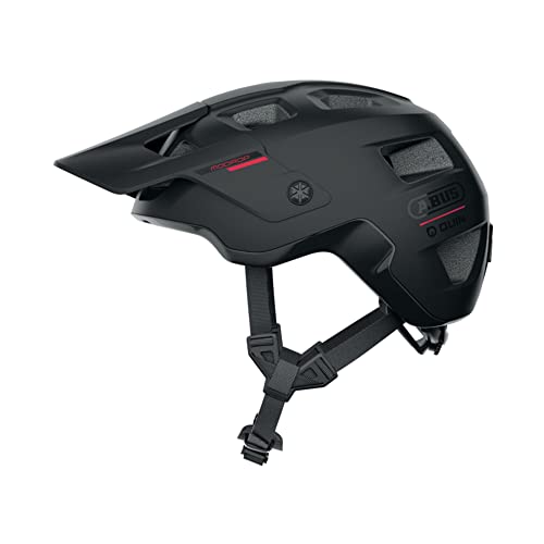 ABUS MTB-Helm MoDrop QUIN - smarter Fahrradhelm mit Bluetooth®, Crash-Erkennung & SOS-Alarm-System für Mountainbiker - Unisex - Schwarz Matt, S von ABUS