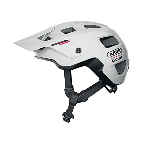 ABUS MTB-Helm MoDrop QUIN - smarter Fahrradhelm mit Bluetooth®, Crash-Erkennung & SOS-Alarm-System für Mountainbiker - Unisex - Weiß Matt, S von ABUS