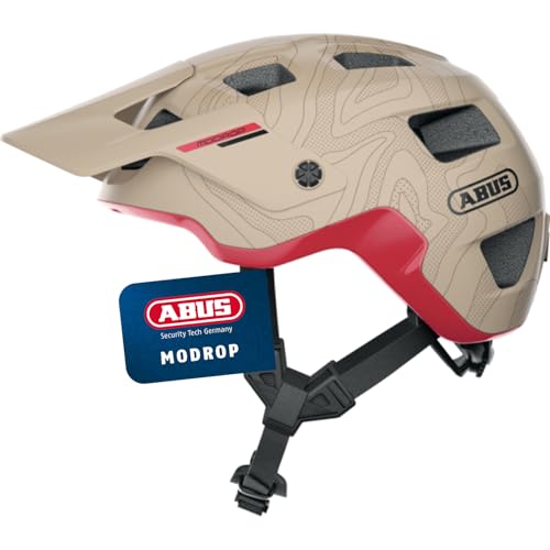 ABUS MTB-Helm MoDrop - robuster Fahrradhelm mit guter Belüftung für Mountainbiker - individuelle Passform - für Damen und Herren - Beige Matt, M von ABUS