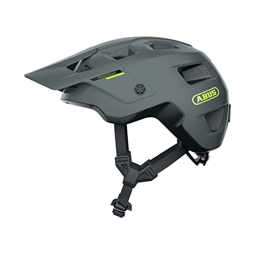 ABUS MTB-Helm MoDrop - robuster Fahrradhelm mit guter Belüftung für Mountainbiker - individuelle Passform - für Damen und Herren - Grau Matt, M von ABUS