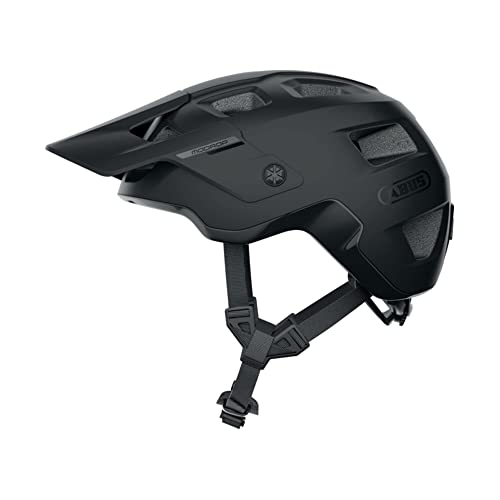 ABUS MTB-Helm MoDrop - robuster Fahrradhelm mit guter Belüftung für Mountainbiker - individuelle Passform - für Damen und Herren - Schwarz Matt, M von ABUS