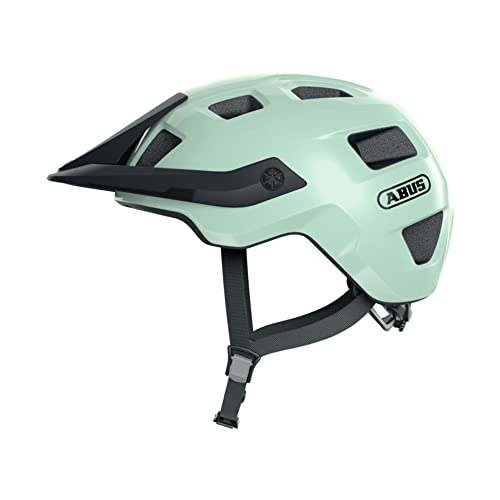 ABUS MTB-Helm MoTrip - robuster Fahrradhelm mit höhenverstellbarem Schirm für Mountainbiker - individuelle Passform - Unisex - Mintgrün Glänzend, M von ABUS