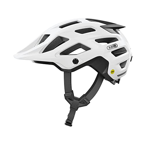 ABUS MTB-Helm Moventor 2.0 MIPS - Fahrradhelm mit Aufprallschutz für den Geländeeinsatz - All-Mountain-Helm, Unisex - Weiß Glänzend, Größe L, L (57-61 cm​) von ABUS