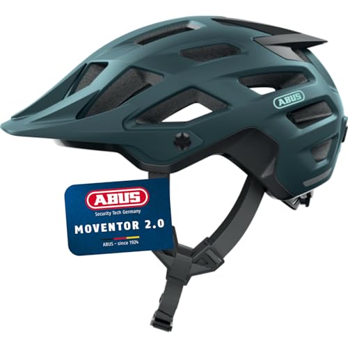 ABUS MTB-Helm Moventor 2.0 - komfortabler Fahrradhelm fürs Gelände - All-Mountain-Helm - für Damen und Herren - Blau Matt, L von ABUS
