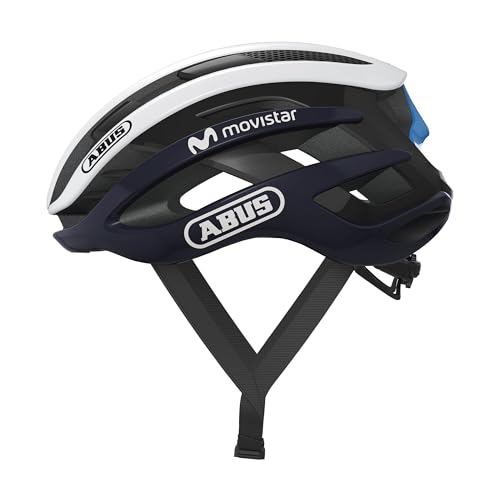 ABUS Rennradhelm AirBreaker - High-End Fahrradhelm für den professionellen Radsport - für Jugendliche und Erwachsene - Helm für Damen und Herren - Blau/Weiß, Größe L von ABUS