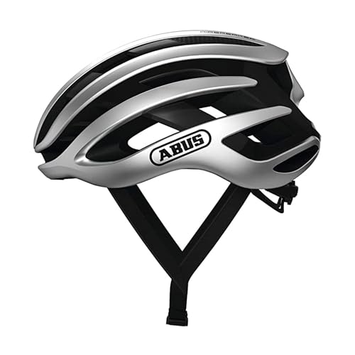 ABUS Rennradhelm AirBreaker - High-End Fahrradhelm für den professionellen Radsport - für Jugendliche und Erwachsene - Helm für Damen und Herren - Silber, Größe S von ABUS