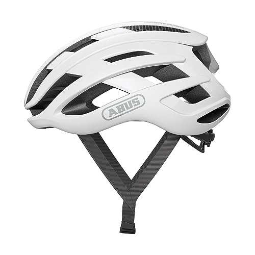 ABUS Rennradhelm AirBreaker - High-End Fahrradhelm für den professionellen Radsport - für Jugendliche und Erwachsene - Helm für Damen und Herren - Weiß, Größe L von ABUS