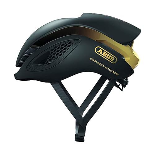 ABUS Rennradhelm GameChanger - Aerodynamischer Fahrradhelm mit optimalen Ventilationseigenschaften für Damen und Herren - Schwarz/Gold, Größe S, S (51-55 cm) von ABUS