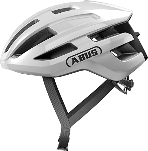 ABUS Rennradhelm PowerDome - leichter Fahrradhelm mit cleverem Belüftungssystem und aerodynamischem Profil - Made in Italy - für Damen und Herren - Weiß Glänzend, Größe S von ABUS