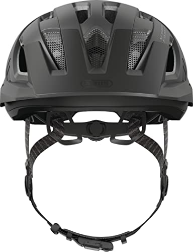 ABUS Stadthelm Urban-I 3.0 ACE - sportlicher Fahrradhelm mit LED-Rücklicht, verlängertem Schirm und Magnetverschluss - für Damen und Herren - Schwarz, Größe S von ABUS