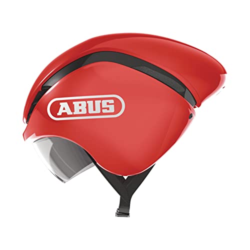 ABUS Zeitfahrhelm GameChanger TT - Aerodynamischer Fahrradhelm mit optimalen Ventilationseigenschaften für Damen und Herren - Rot, Größe S von ABUS