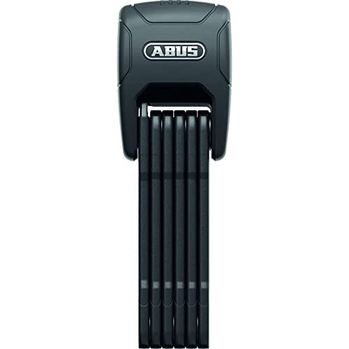 ABUS Faltschloss Bordo Granit™ XPlus 6500KA/90 Black SH - Flexibles und sicheres Fahrradschloss mit Alarm und Extraschutz an Gelenken - mit Schlosshalterung - Länge 90 cm von ABUS