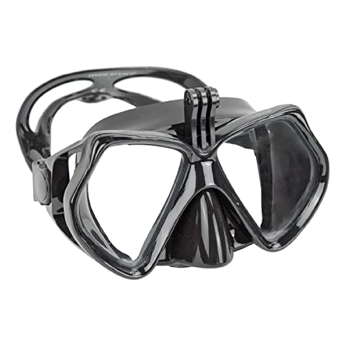 Schwarze Tauchmaske aus Silikon Discovery Sr Black Action von ABYSSTAR