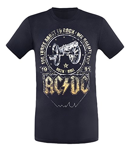 AC/DC Herren T-Shirt Salute, Schwarz, L, ACDCTSHIRT-03 von AC/DC