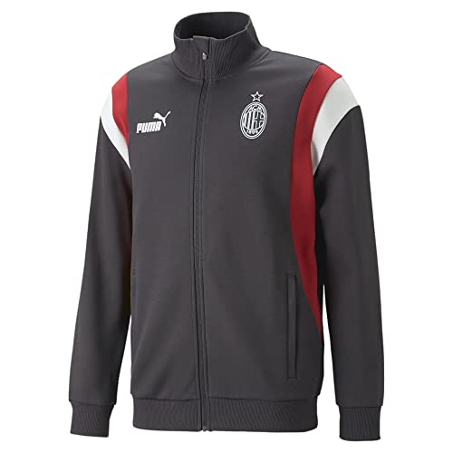 AC Milan 769344 FtblArchiveTrack Jacket Jr Jacket Unisex Kids Flat Dark Gray-Tango Red 116 von AC Milan