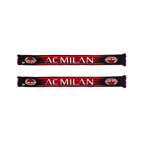 AC Milan Offizieller Schal, Grafik, horizontal, getönt und geschrieben, Röhrenverarbeitung Englisch, Acryl, Schwarz, Rot, Einheitsgröße von ACM 1899