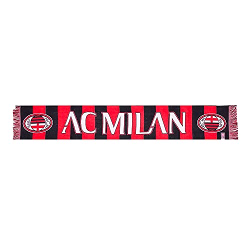 AC Milan Offizieller Schal, gestreift, Grafik, Jacquard-Strick, Acryl, Rot, Schwarz, Einheitsgröße von ACM 1899