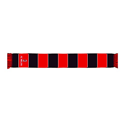 AC Milan Offizieller Schal, gestreiftes Grafik mit gesticktem Logo, Schlauchverarbeitung, Acryl, Rot, Schwarz, Einheitsgröße von ACM 1899