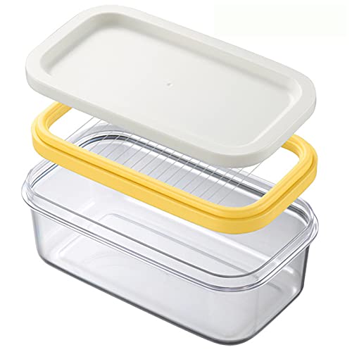 ACAREY 2-in-1-Butterschneider, Butter Boxen Mit Schneidevorrichtung Buttergerichte Mit Deckel, Behälter Für Die Butteraufbewahrung, Kunststoff von ACAREY