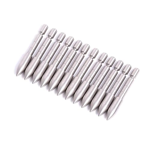 ACCMOS 24Stück/50Stück Rostfreier Stahl Pfeilspitze Bullet Spitze 70 80 90 100 110 120 Grain Broadhead Für ID 4,2 mm Pfeilschaft Bogenschießen DIY Pfeil-Zubehör (50, 80gr-OD6.2mm) von ACCMOS