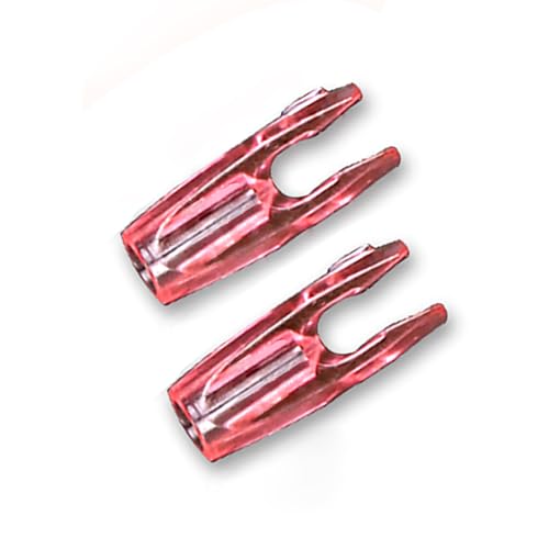 ACCMOS 50Stück Kunststoff Pfeil Pin Nocke für ID 3.2mm ID 4.2mm ID 5.2mm ID 6.2mm Schaft Pfeilschwänze Ersatz Nocken, Bogenschießen DIY Pfeile Zubehör (Pink) von ACCMOS