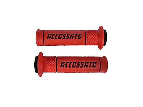Paar Griffe aus rotem Zweikomponenten-Gummi mit Schriftzug Accossato schwarz für Kawasaki Z 1000 ABS ab 2017 bis 2022 (CC 1000) von ACCOSSATO