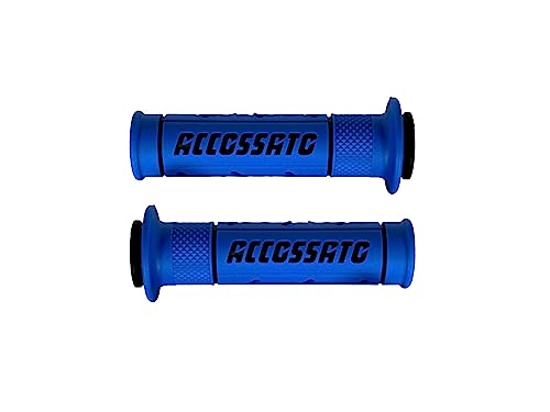 Paar Lenkergriffe aus Zweikomponenten-Gummi, Blau mit Schriftzug Accossato schwarz für Kawasaki Z 1000 ABS ab 2017 bis 2022 (CC 1000) von ACCOSSATO