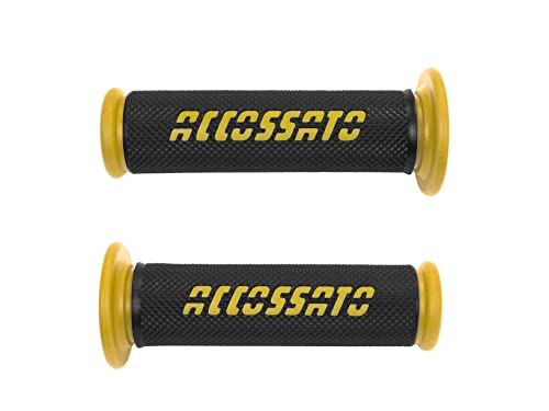 Paar Racing Griffe aus thermoplastischem Gummi, schwarz mit farbigem Accossato Schriftzug für Kawasaki Z 1000 ABS ab 2014 bis 2016, CC 1000 von ACCOSSATO