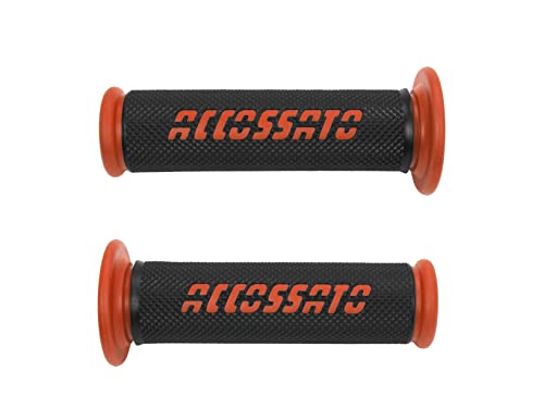 Paar Racing Griffe aus thermoplastischem Gummi, schwarz mit farbigem Accossato Schriftzug für Kawasaki Z 1000 ABS ab 2017 bis 2022, CC 1000 von ACCOSSATO