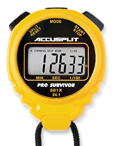 ACCUSPLIT Pro Survivor A601X Stoppuhr, Uhr, extra großes Display (Gelb) von ACCUSPLIT