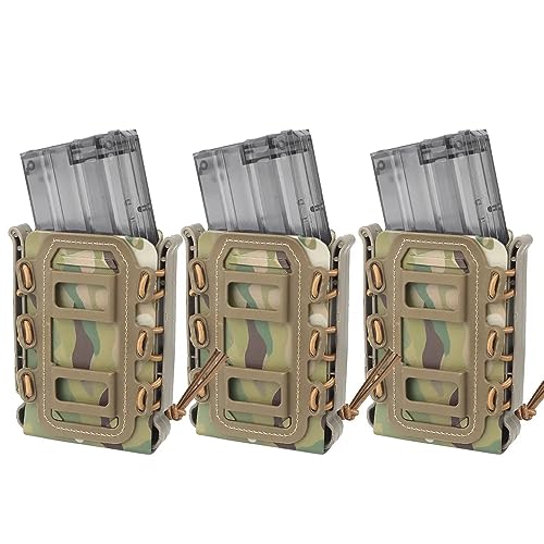 ACEXIER 3 Stück Tactical Fast Mag TPR Flexible Molle Magazine Pouch Carrier für Ar15 M4 5,56/7,62 mm CP Camouflage Mag Pouch Case (CP) von ACEXIER