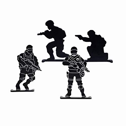 ACEXIER 4Pcs / Set Soldat Schießen Metall Zielsatz Outdoor AEG GBB Airsoft Schießtraining Üben Ziel Paintball Zubehör BK von ACEXIER
