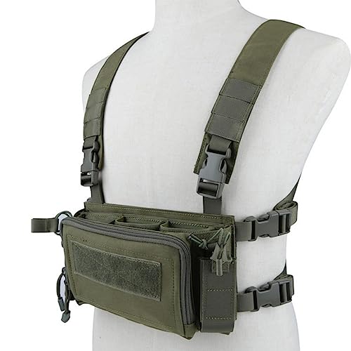 ACEXIER Modular Tactical Chest Rig Multifunktionsweste Leichtgewicht mit Mag Pouch Airsoft-Ausrüstung (Green) von ACEXIER