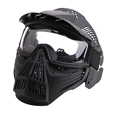 ACEXIER Outdoor-Ausrüstung Vollgesichtsschutz CS Paintball-Maske Feld-Dosen-Beschattung PC-Linse Reiten Airsoft Taktischer Helm (Black) von ACEXIER