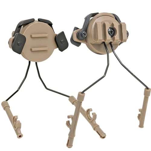 ACEXIER Tactical Fast Rail Mounts Headset Rail Adapter Headset Halter Set Halterung Kopfhörerhalterung Ständer 360 Rotation Helm Headset (Tan) von ACEXIER