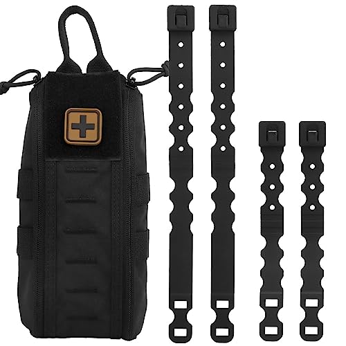 ACEXIER Tactical MED Pouch IFAK Pack First Aid Leere Rapid Deploy Zuglasche MOLLE Clip YKK Reißverschluss Notfalltasche Jagdweste Zubehör (Black) von ACEXIER