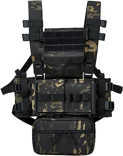ACEXIER Tactical MK3 Chest Rig Modulare Jagdweste Camo Sack Pouch H Harness M4 AK Magazineinsatz Airsoft Paintball Zubehör (BCP) von ACEXIER