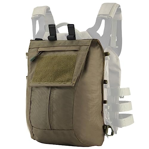 ACEXIER Tactical Pouch Zip-On Panel für AVS JPC2.0 CPC Weste Rucksack Airsoft Mesh Poacket Eingebautes Magazin Druckknopfverschluss Jagd Nylon (Green) von ACEXIER