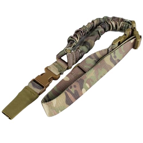 ACEXIER Tactical Single Point Sling Bungee Verstellbares schnell abnehmbares Hakengewehr Airsoft Sling Jagdwaffenzubehör (CP) von ACEXIER