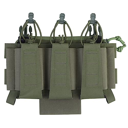 ACEXIER Taktisch Dreifache 5.56 Magazintasche mit Tourniquet-Halterung Elastische Frontplatte Verstellbare Jagdweste Zubehör Airsoft-Ausrüstung (Green) von ACEXIER
