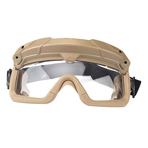 ACEXIER Taktische Airsoft Paintball Brille Winddicht Anti Fog CS Wargame Schutz Für Taktische Helm Angeln Radfahren Brille Eyewear (Tan) von ACEXIER