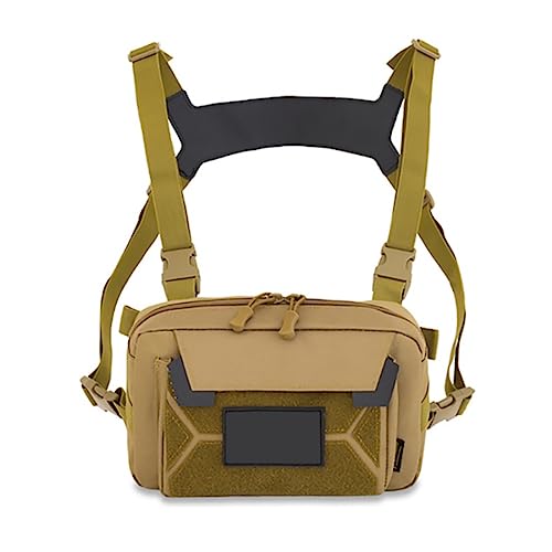 ACEXIER Taktische Brusttasche Herren Molle Nylon Klettern Campingtaschen Outdoor Militär Sport Reise Weste Rucksack (Tan) von ACEXIER