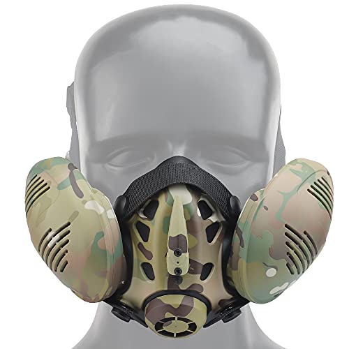 ACEXIER Taktische Schutzmaske Atemschutzmaske Fast Helm Halbgesichts-Gasmaske für Militär Paintball Airsoft Jagd CS Ameisen Männer Modellierung (CP) von ACEXIER