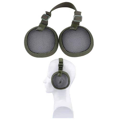 ACEXIER Taktischer Stahl-Mesh-Gehörschutz für Fast-Helme, Airsoft-Feldausrüstungs-Gehörschutzabdeckung für die meisten schnellen Helme (Green) von ACEXIER