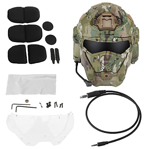 ACEXIER Taktischer Sturmhelm II mit Maske Headset Anti-Fog Fan Militärjagd Airsofthelm CS Paintball Vollgesichtsschutzausrüstung (CP) von ACEXIER