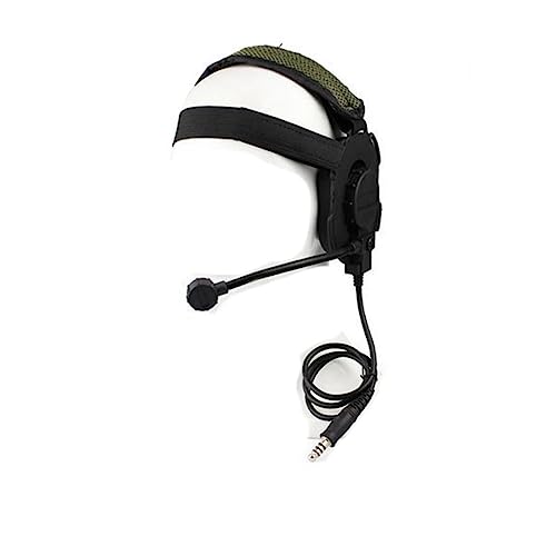 ACEXIER Taktisches Headset Kopftragende Kampfkommunikations-Headsets für CS-Spiele Jagd Airsoft-Kopfhörer Verwendung mit PTT (Black) von ACEXIER