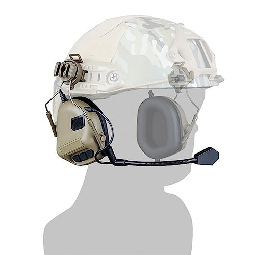 ACEXIER Taktisches Schieß-Headset Elektronisches Headset Ohrenschützer Schießen Gehörschutz für Helm Militärkopfhörer (Tan) von ACEXIER