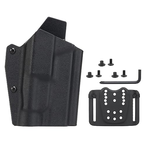 Kydex Taktisches Holster Leichtgewicht für Glock17/19/19X/45 mit TLR-1 Taschenlampe Pistole Holster Schnellverschluss QLS Kit Airsoft Ausrüstung (Black) von ACEXIER